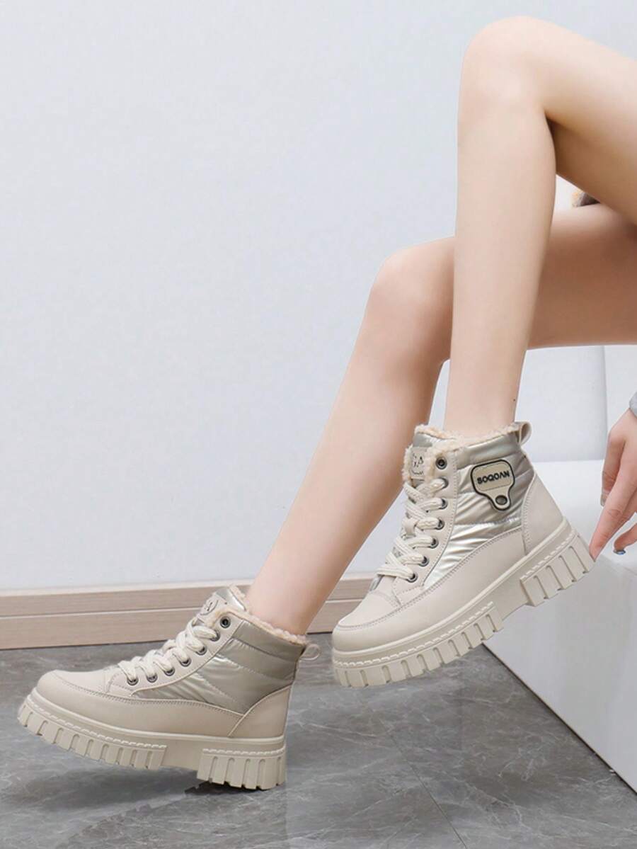 2024 New Winter Snow Boots For Women, Fur Lining Warm HighTop Sporty