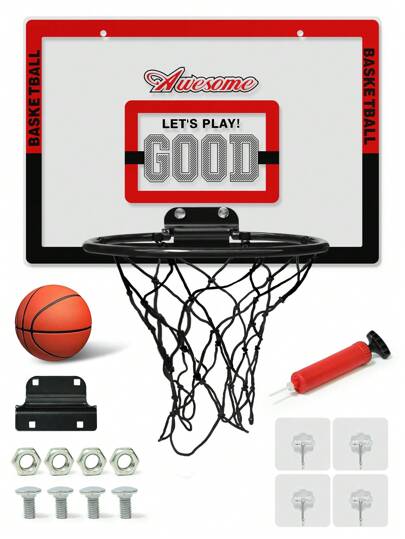 1st slumpmässig färg och form inomhus för barns basketbåge med genomskinlig ryggbräda, lämplig för hem- och utomhusaktiviteter, babybasket, basketbågset, leksaksbasket, basket, basketbåge, basketboll