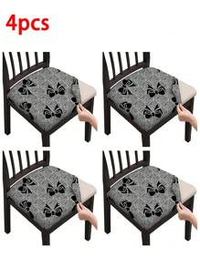 1/2/4/6pcs Printed Square Seat Cushion Covers, Elastic Removable Washable Chair Covers For Dining Room, Kitchen - Multicolor - View 27