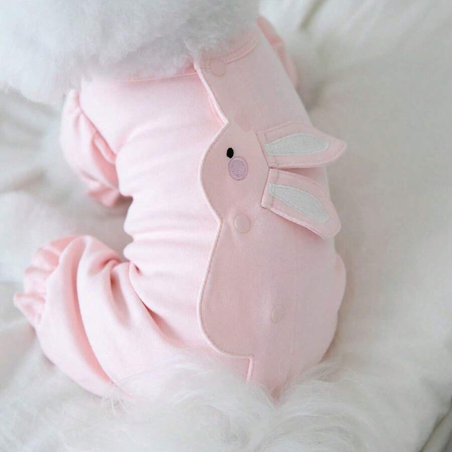 Trang phục cho chó mùa thu đông thời trang mới đan ấm áp bên trong quần áo cho thú cưng mèo con quần áo hai chân - Hồng - Xem 1