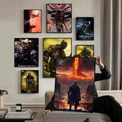 1 peça pôsteres de arte de parede sem moldura Dark Souls 3 pôster pôster HD pôsteres sala de estar bar café decoração arte pintura de parede imagem