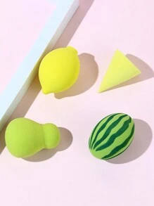 baopinger 水果形化妆海绵 可爱化妆海绵 西瓜美妆蛋 柠檬化妆粉扑 多功能化妆工具 干湿两用遇水膨胀 女生礼物 旅行必备 高品质化妆海绵 - 彩色 - 查看 7