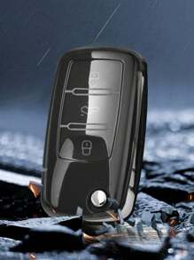 1 pieza Funda Protectora de Llave Plegable de Coche TPU, Con 3 Botones, Adecuada Para Accesorios de VW Para Polo Para Golf Para Passat, No Adecuada Para Coches Peugeot, Por Favor Consulte la Imagen de Botones Correspondiente Mostrada en la Imagen Principal Antes de Comprar - Multicolor - Ver 9