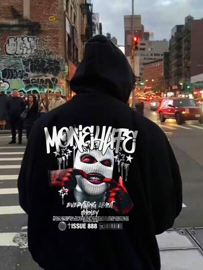 Herren Hoodies Pullover Langarm Grafik Design Kapuzen-Sweatshirt Streetwear Hoodies Muster, Trendmodell