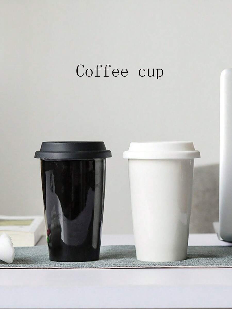 1 件 300 毫升双层陶瓷保温杯，拿铁艺术咖啡杯，易于清洁的情侣简易水杯，保持饮料凉爽，早餐杯，节日礼物咖啡杯 - 陶瓷水杯 - 查看 1