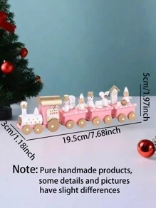 一件造型奇趣的木制火车装饰品 - 可爱的展示柜摆件、餐桌中心装饰、家居装饰、送给亲朋好友的手工木制礼物、家居DIY工艺品、无需用电装饰。注意:纯手工制品,部分细节与图片略有差异。 - 彩色 - 查看 5