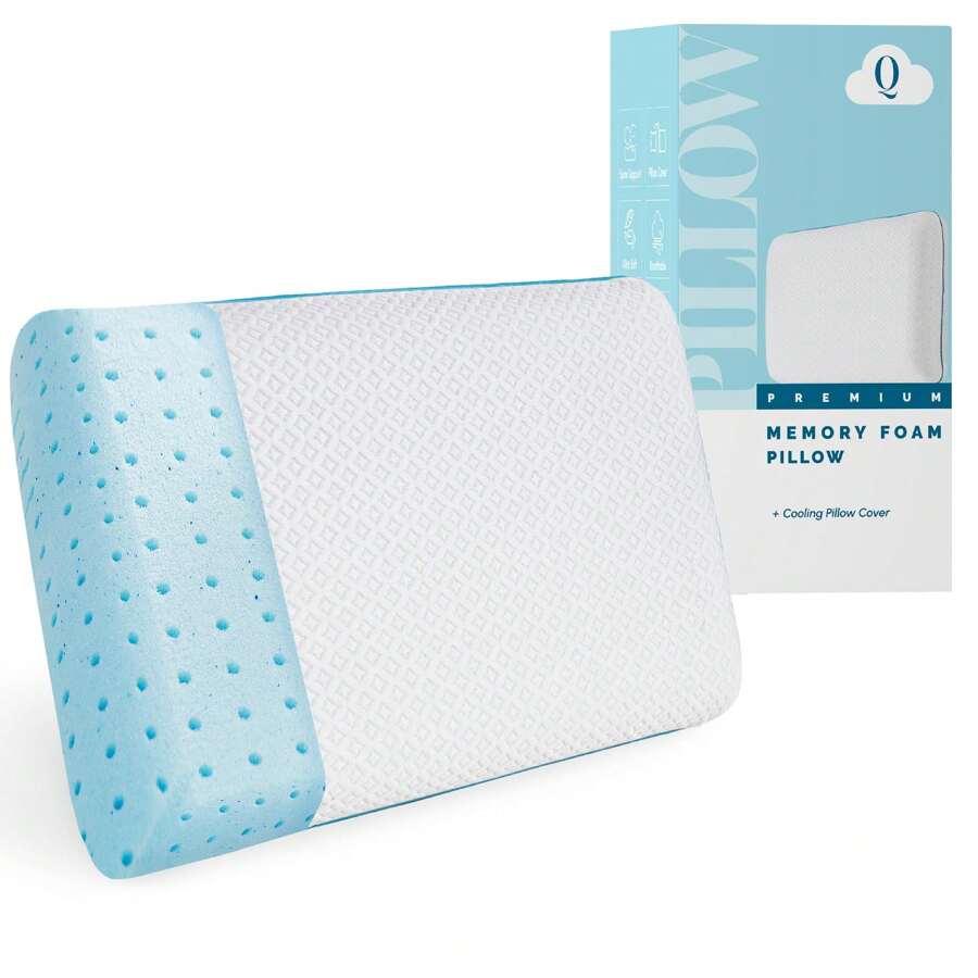 Elegant Comfort Cooling Memory Foam Pillow, Gel-Infused Filling - Multicolor - View 1