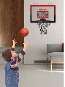 1 件随机颜色和形状室内儿童篮球架，带透明篮板，适合家庭和户外活动、婴儿篮球、篮球架套装、玩具篮球、篮球、篮球架、篮球