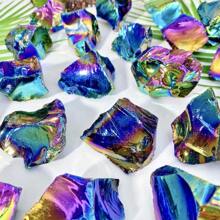 QYDCX 1/3 peças Pedra Bruta de Obsidiana Aura Requintada - Natural, de Alta Qualidade, Gema Cintilante para Fazer Joias, Presentes de Aniversário / Natal, Presentes para Mulheres, Presentes para a Namorada, Decoração de Cena, Decoração de Mesa, Ornamentos de Cristal e Decoração de Casa