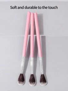 3pcs High Quality Highlighter Brush, Contour Brush, Blush Brush, Nose Contour Brush, Portable Makeup Brushes,Foundation Brush,Concealer Brush,Blush Brush,Contour Brush,Blush Brush,Bronzer Brush,Powder Brush,Foundation Brush,Blush Brush - Pink - View 2