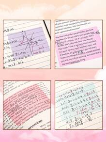 126pcs Ombre Pearlescent Expandable Sticky Notes, Reusable Color Marking Memo Pad With Strong Adhesiveness - one-size - View 7