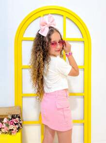 Girls Luxury Cargo Jeans Skirt Without Elastane - 彩色 - 查看 3