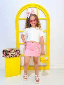 Girls Luxury Cargo Jeans Skirt Without Elastane - 彩色 - 查看 6