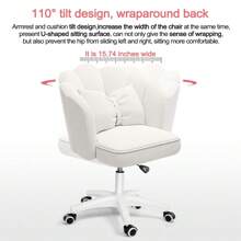 Office Chair Cute Petal Desk Chair, Modern Fabric Home Butterfly Chairs Height Adjustable Chair Makeup Chairs Computer Chairs - trắng - Xem 6