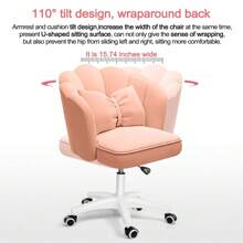 Silla de oficina, linda silla de escritorio con pétalos, moderna silla de tela con forma de mariposa para el hogar, silla de altura ajustable, sillas de maquillaje, sillas de computadora - Rosa - Ver 6