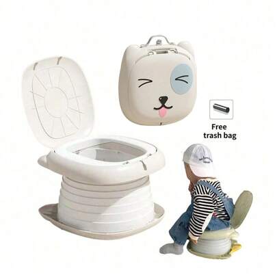 1 Piece ABS Baby Folding Toilet Children's Outdoor Portable Toilet Travel Urinal Quick Opening Quick Folding Storage Free Storage Bag And Garbage Bag(Please Look At The Product Size Carefully, It Is Recommended For Babies Under 6 Years Old)