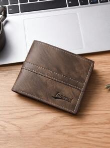 PU皮男士短款钱包，四季皆宜的时尚对折钱包，复古纹理，多卡位，零钱包，旅行卡包，方便携带，圣诞礼物 - 彩色 - 查看 13