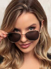 5609 5603 WOMEN'S  METAL RETRO FASHION NEW  LENS - 5603黑灰色鏡片 - 查看 4