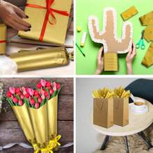 100 Sheets Kraft Tissue Paper,Brown Wrapping Tissue Paper Bulk Kraft Wrap Paper Sheets For Gift Bags Packaging Floral Filler Crafts Birthday Christmas Halloween Decor(50*35cm)