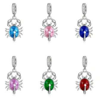 925 Silver Plated Scorpion Cartoon Charm Pendant, Suitable For Original DIY Bracelet, Fashionable Jewelry Gift For Women