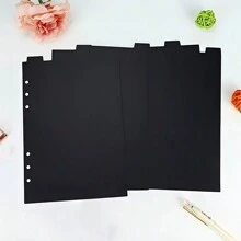 1pc 5 Sheets A5 Divider Pages (Transparent, Black, White) With Labels, For 6-Ring A5 Plastic Binder, Translucent A5 Planner Divider Sheets, Budget Planner, Planner Inserts, PVC Material, Convenient For Organizing, Viewing And Recording Personal Planning Back To School, School Supplies