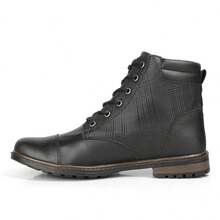 Men's Easy-To-Fit Combat Boot With Side Zipper - màu đen - Xem 2