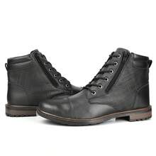 Men's Easy-To-Fit Combat Boot With Side Zipper - màu đen - Xem 4