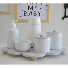 Baby Hygiene Kit Porcelain Cloud Care Modern Girl Boy Children's Bedroom Countertop Bath K085 - 灰色 - 查看 2
