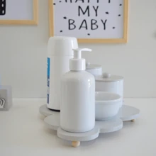 Baby Hygiene Kit Porcelain Cloud Care Modern Girl Boy Children's Bedroom Countertop Bath K085 - 灰色 - 查看 3
