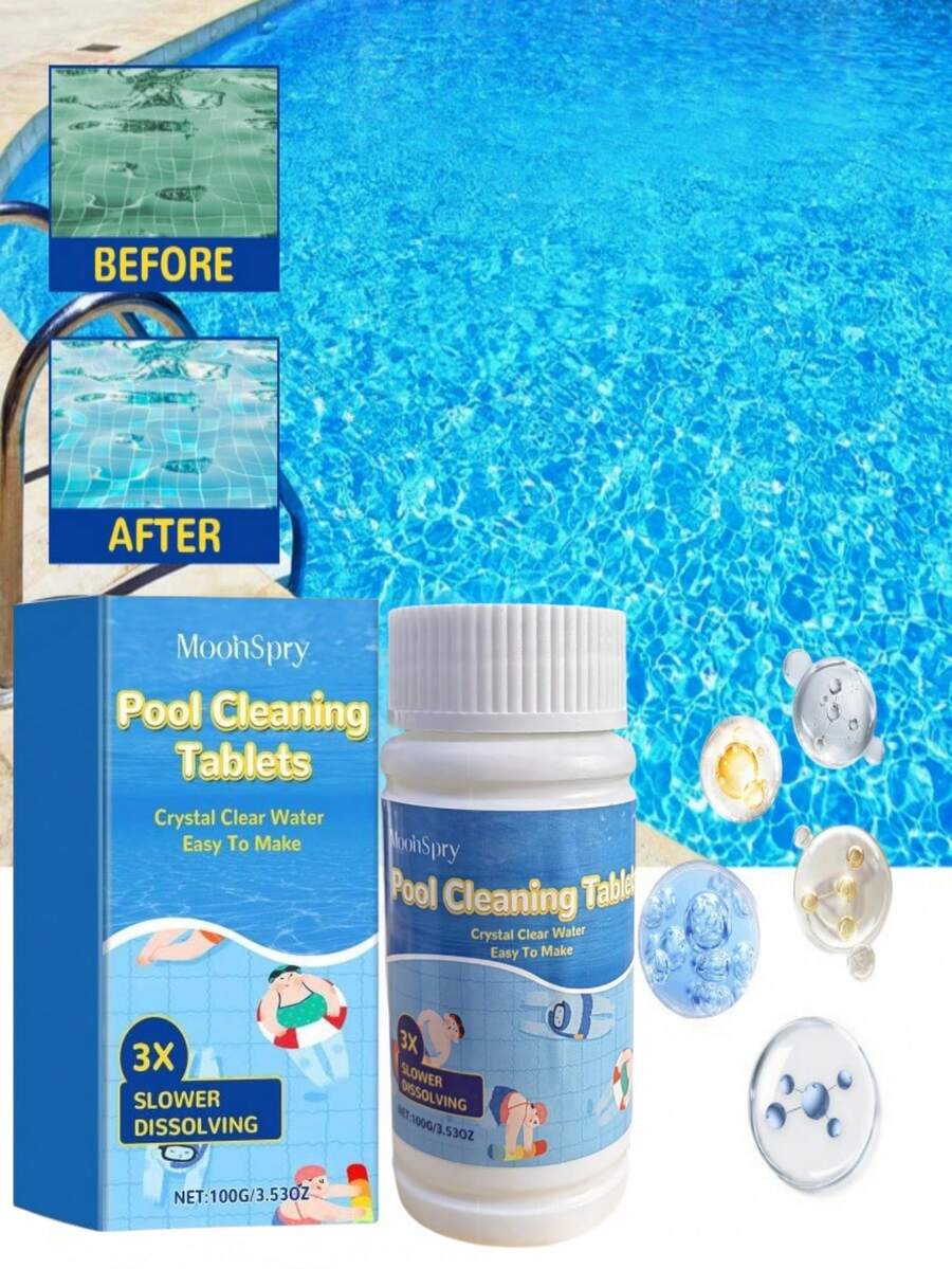 Pool Cleaning Tablets, MultiPurpose Pool Water Clarifier, Deodorizer