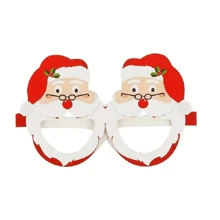 9pcs 3D Christmas Party Glasses, Santa Claus, Christmas Tree, Reindeer Paper Glasses, Frame Christmas Glasses, Photo Props, Christmas Decorations - Multicolor - View 6