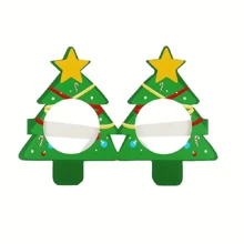 9pcs 3D Christmas Party Glasses, Santa Claus, Christmas Tree, Reindeer Paper Glasses, Frame Christmas Glasses, Photo Props, Christmas Decorations - Multicolor - View 9