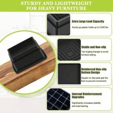 Furniture Risers, Adjustable Bed Risers Heavy Duty For Table Desk Couch Chair Sofa Cabinet Bed Frame Dorm, Square Stackable Table Leg Risers Lift Height - (2in+1in )x 4pack - View 4