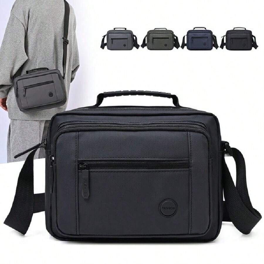 Oxford Cloth Shoulder Bag For Men And Women Large Capacity Messenger Bag For Travel, Leisure, Business - 黑色 - 查看 1