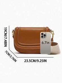 Bolso de hombro estilo silla de montar para mujer, bolso de moda cruzado bajo el brazo, nuevo modelo de moda 2024 - Marrón - Ver 4