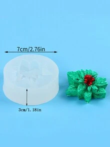 1 khuôn silicon hình cây trạng nguyên và lá nhựa ruồi Giáng sinh, tự làm - trắng - Xem 2