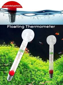 1pc/2pcs Aquarium Fish Tank Floating Glass Water Temperature Meter
