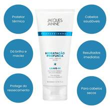 Arte Seducao Leave-In Cream Deep Hydration Dry Hair Anti-Frizz Treatment Prolonged Definition Thermal Protection Shine Softness 200ml, Jacques Janine - 藍色 - 查看 2