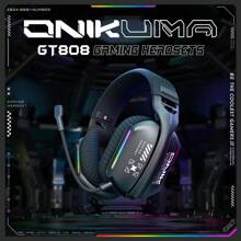 ONIKUMA ONIKUMA GT808 Black Professional Gaming Microphone Earphones, Wireless Noise-Proof Gaming Earphones, Sports Earphones