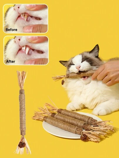 10/1pc Cat Chew Stick - Cat Toys, Self-Entertaining Anti-Boredom Chewable, Cat Ball, Teaser Wand, Cat Supplies, Cat Essentials