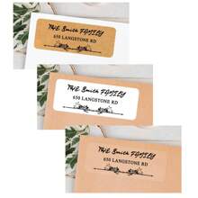 50 张 1.9 X 5.8 厘米定制地址贴纸，个性化回邮地址标签，自粘式可打印礼品标签 - 白色 - 查看 5