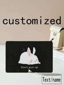 1pc Customizable Unique Fashion Simple Letter Lightweight Clutch Bag Can Hold Phone Makeup Bag Coin Purse Wristlet Essential For Travel Cute Letter Toiletry Bag