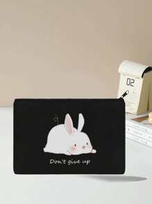 1pc Customizable Unique Fashion Simple Letter Lightweight Clutch Bag Can Hold Phone Makeup Bag Coin Purse Wristlet Essential For Travel Cute Letter Toiletry Bag