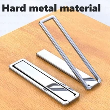 Rectangular Metal Cell Phone Holder Vertical/Horizontal Adjustable Mini Foldable Mobile Phone Stand - Dark Green - View 7