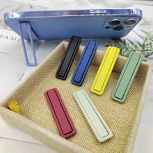 Rectangular Metal Cell Phone Holder Vertical/Horizontal Adjustable Mini Foldable Mobile Phone Stand - Dark Green - View 2