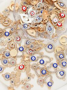Random Mixed 20pcs Rhinestone & Oil Drip Zinc Alloy Jewelry Accessory, Evil Eye Design Suitable For Diy Pendant, Bracelet, Earrings, Body Chain, Hanging Decoration - Random 20pcs mixed evil eye - View 8