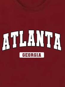 Men's Letter Print T-Shirt & ATLANTA