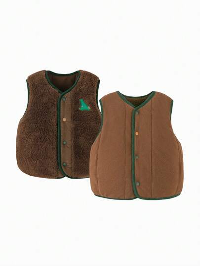 mini bala Chaleco reversible de felpa de la colección de invierno, antiestático, cálido, colaboración con licencia