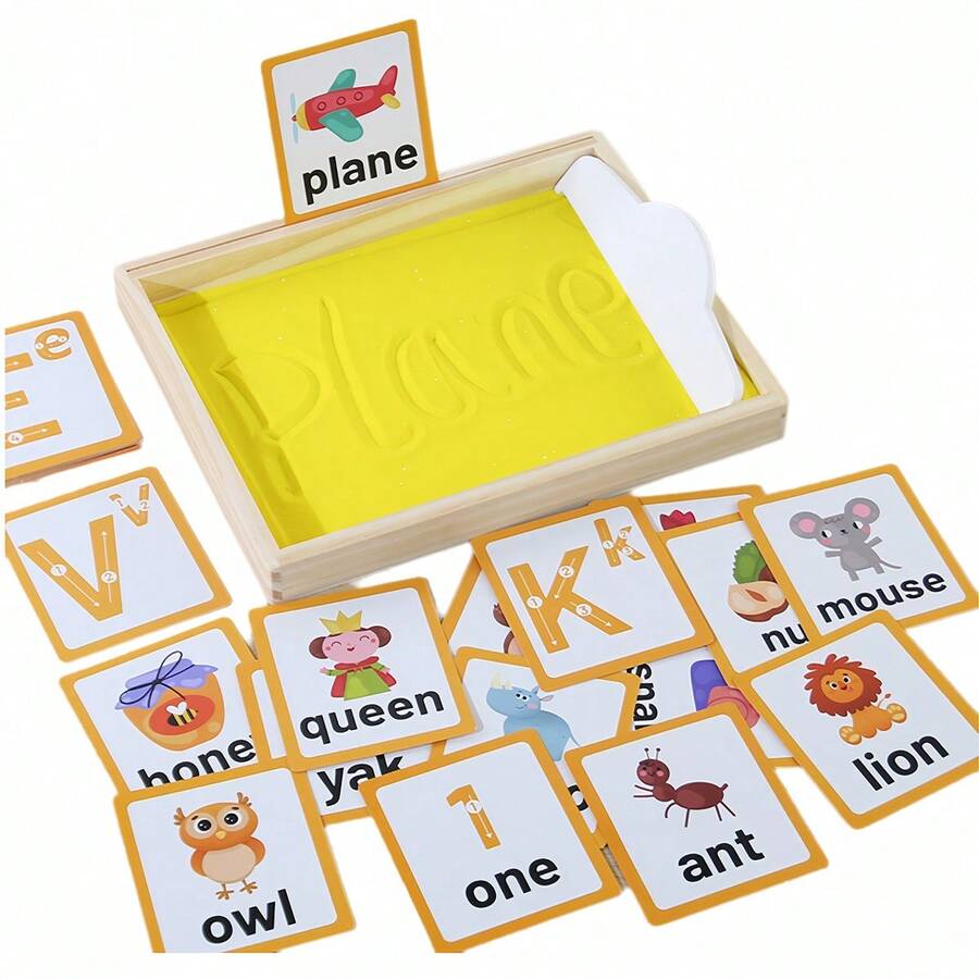 批发定制蒙特梭利教具玩具木制沙刮盒书写练习儿童早教玩具