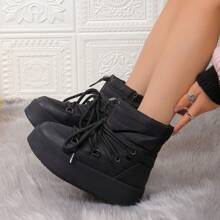 2024 New Women Casual Thick Sole Warm Snow Boots - Black - View 1